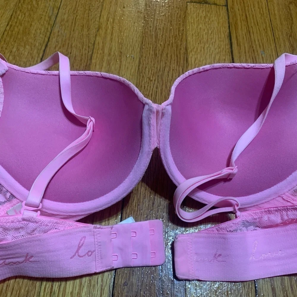 PINK Victoria's Secret Light Pink Lace Push-Up Bra - Picture 5 of 8
